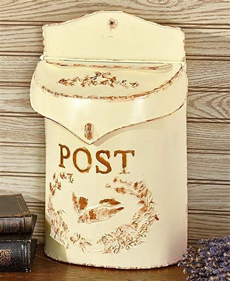 the lakeside collection decorative metal post box ivory|lakeside garden decor target.